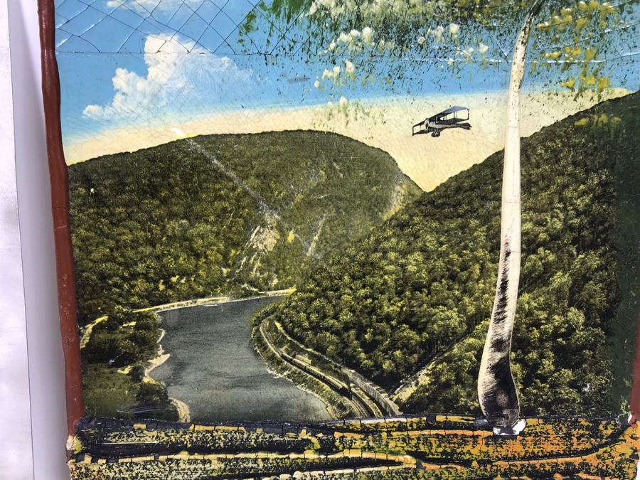 Antique 1906 Calendar With Metal Nautical Themed Holder And Delaware Water Gap Painting [Photo 7]