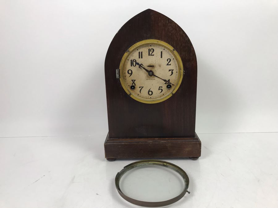 Vintage E. Ingraham Co Bristol Conn Clock - Frame That Holds Glass Face Needs To Be Soldered To Hinge 13'H X 8.5'W [Photo 3]