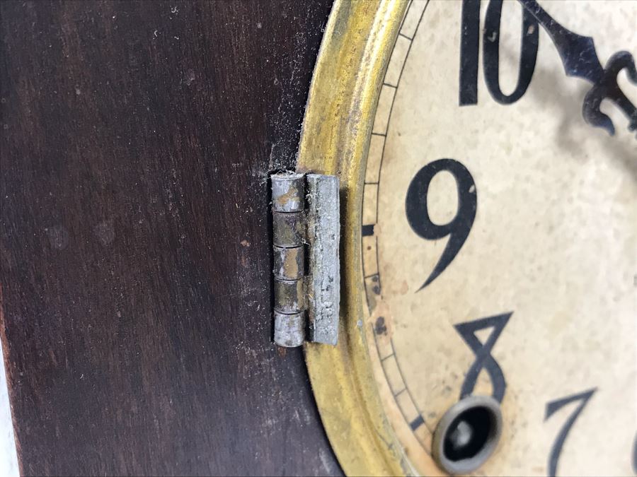 Vintage E. Ingraham Co Bristol Conn Clock - Frame That Holds Glass Face Needs To Be Soldered To Hinge 13'H X 8.5'W [Photo 6]