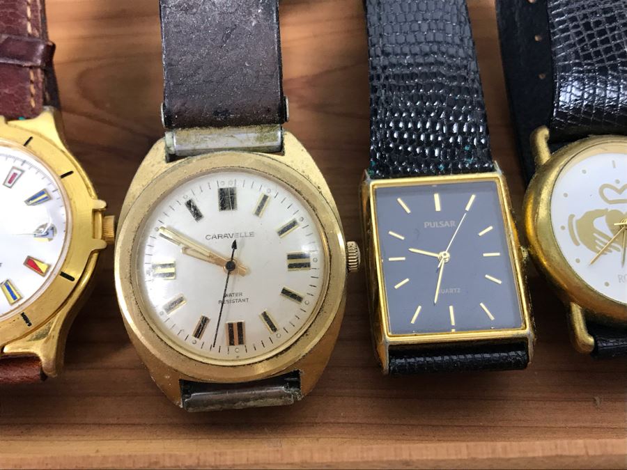 Vintage Wooden Box And Various Watches [Photo 12]