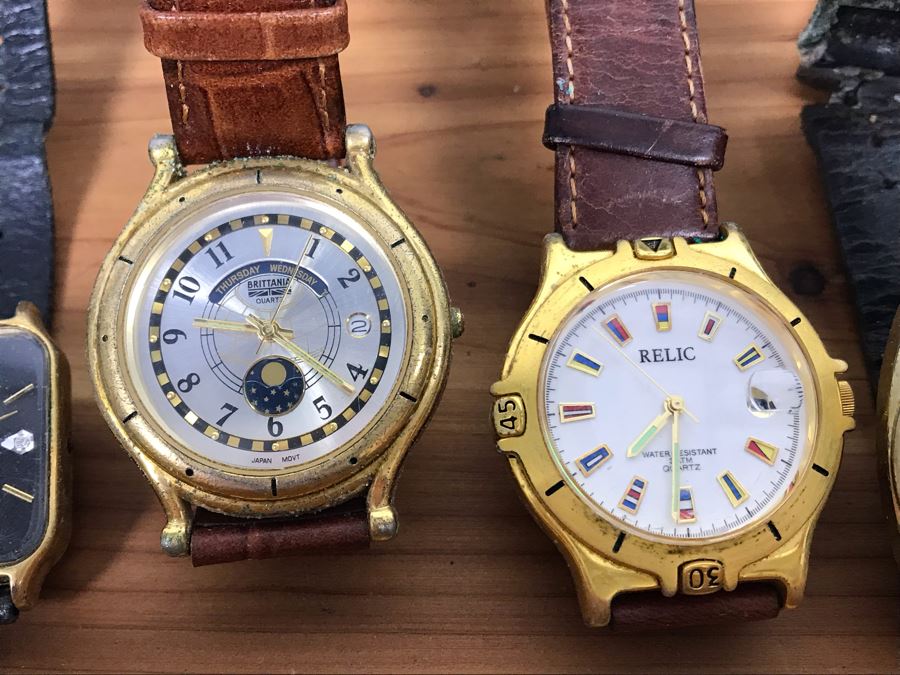 Vintage Wooden Box And Various Watches [Photo 11]