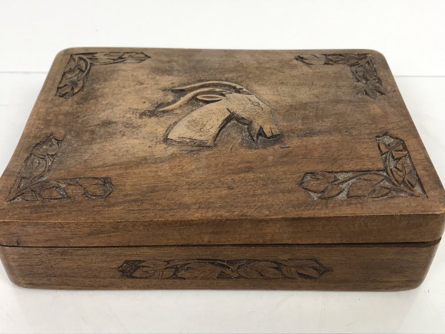 Carved Wooden Box And Vintage Collectible Advertising Lighters: Golden Nugget, Salem, Camel - See Photos [Photo 14]