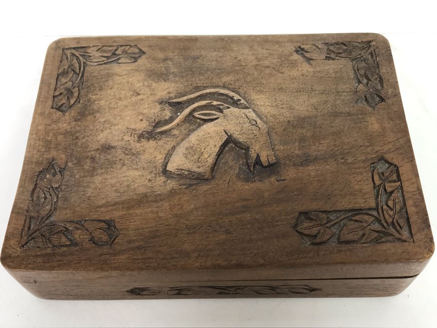 Carved Wooden Box And Vintage Collectible Advertising Lighters: Golden Nugget, Salem, Camel - See Photos [Photo 15]