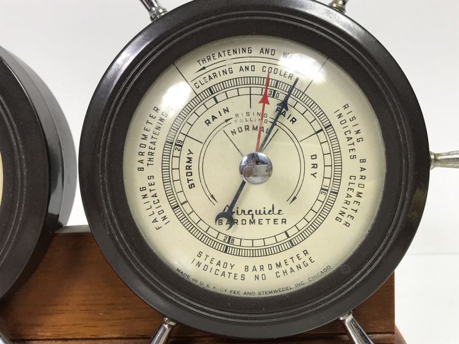 Nautical Themed Airguide Temperature Relative Humidity Gauge And Barometer Gauge By Fee And Stemwedel Inc Chicago [Photo 4]