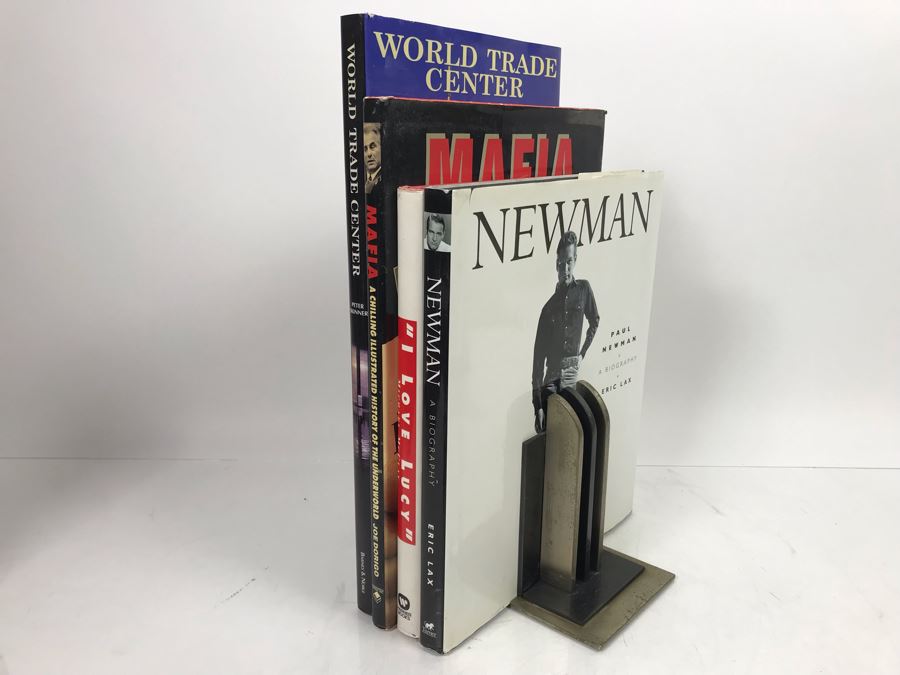 Pair Of Metal Art Deco Bookends By Chase And Book Collection - See Photos [Photo 2]