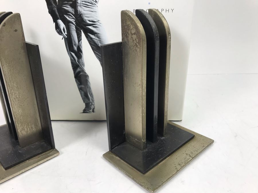 Pair Of Metal Art Deco Bookends By Chase And Book Collection - See Photos [Photo 7]