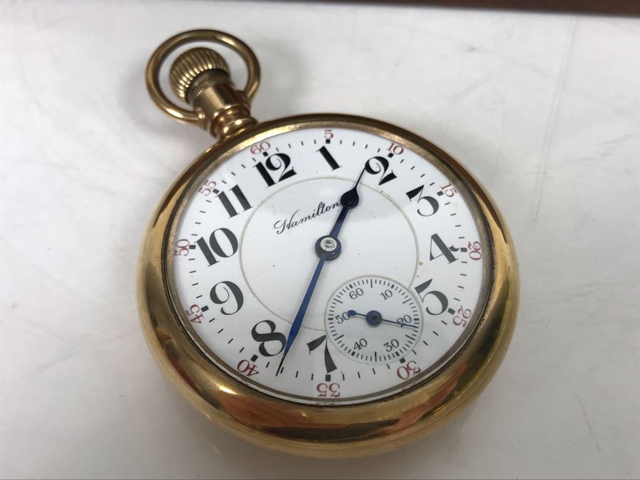 Working Hamilton Watch Co 924 Pocket Watch 17 Jewels Lancaster PA With ...