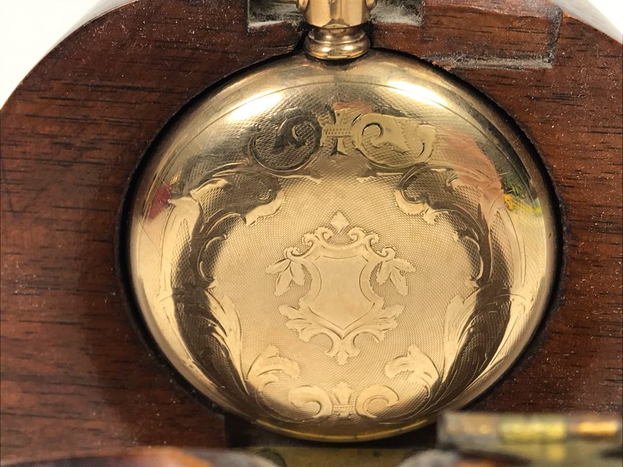 Working Hamilton Watch Co 924 Pocket Watch 17 Jewels Lancaster PA With Handmade Wooden Pocket Watch Display Case [Photo 24]