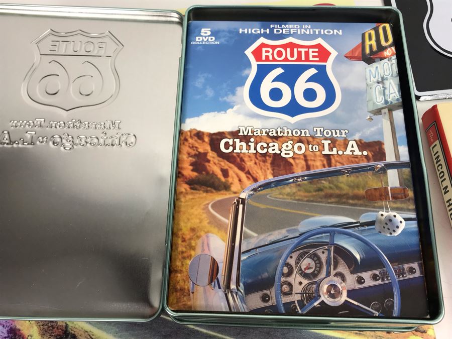Historic Route 66 Wall Plaque, Metal Sign, License Plate, Books And DVD Collection [Photo 9]
