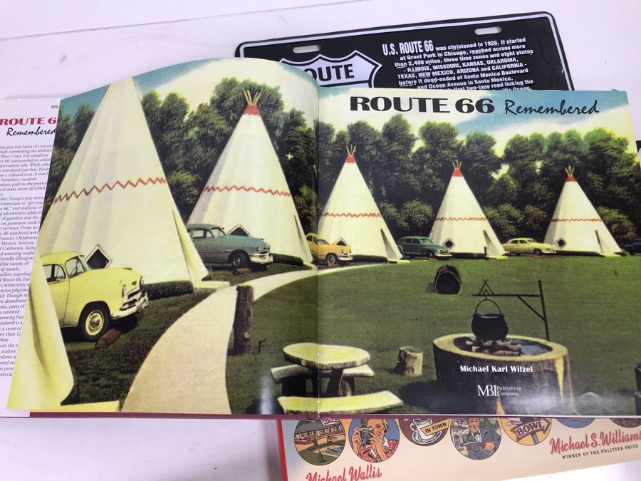 Historic Route 66 Wall Plaque, Metal Sign, License Plate, Books And DVD Collection [Photo 11]