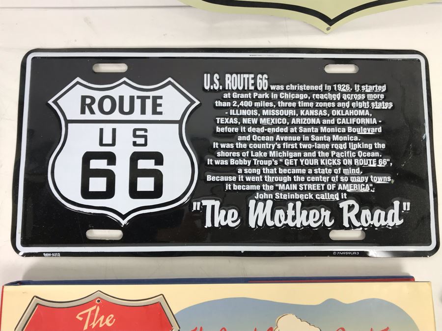 Historic Route 66 Wall Plaque, Metal Sign, License Plate, Books And DVD Collection [Photo 5]