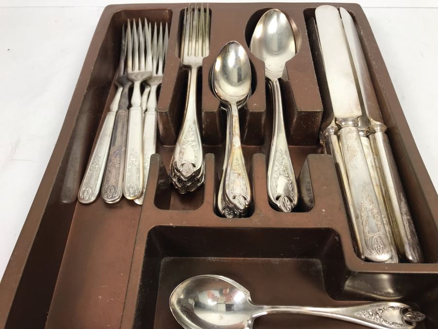 1847 Rogers Bros Silverplate Flatware Set - Two Mixed Patterns