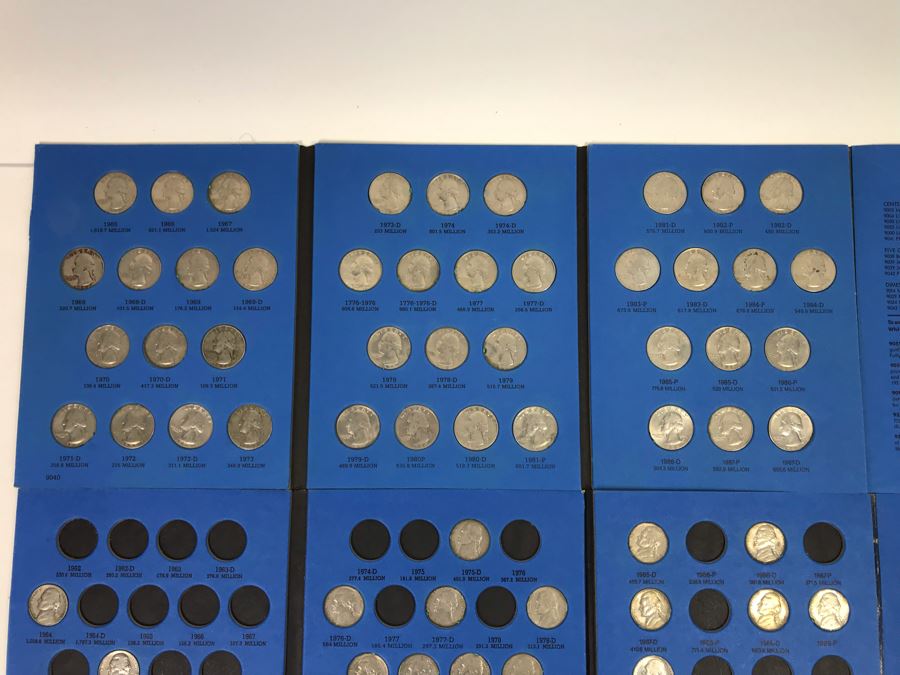 Whitman Coin Folders Of Washington Quarters, Lincoln Memorial Cents And Jefferson Nickels - See Photos For Coins [Photo 3]