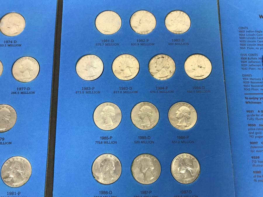 Whitman Coin Folders Of Washington Quarters, Lincoln Memorial Cents And Jefferson Nickels - See Photos For Coins [Photo 7]