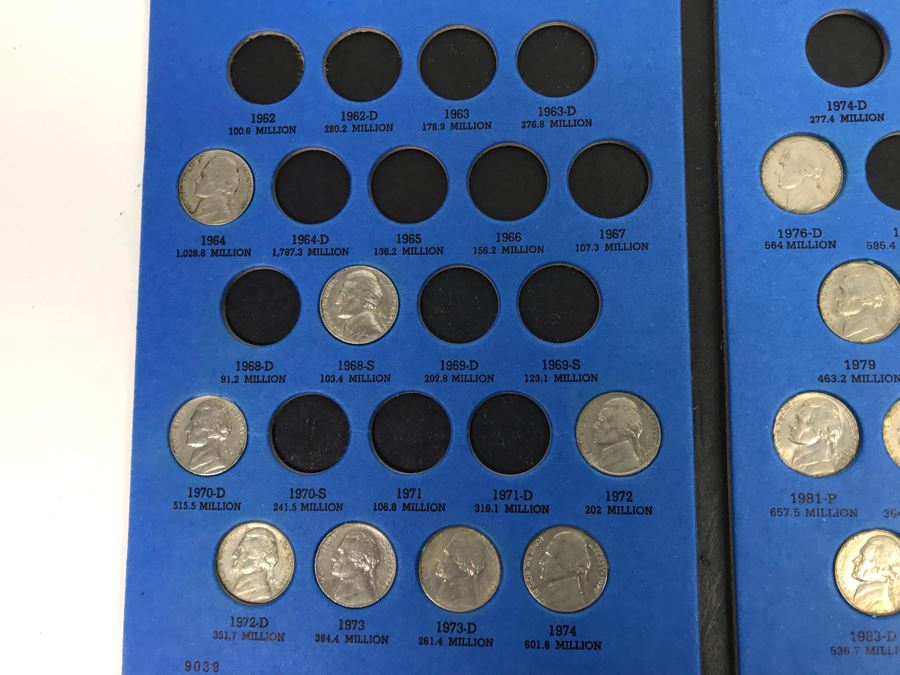 Whitman Coin Folders Of Washington Quarters, Lincoln Memorial Cents And Jefferson Nickels - See Photos For Coins [Photo 8]