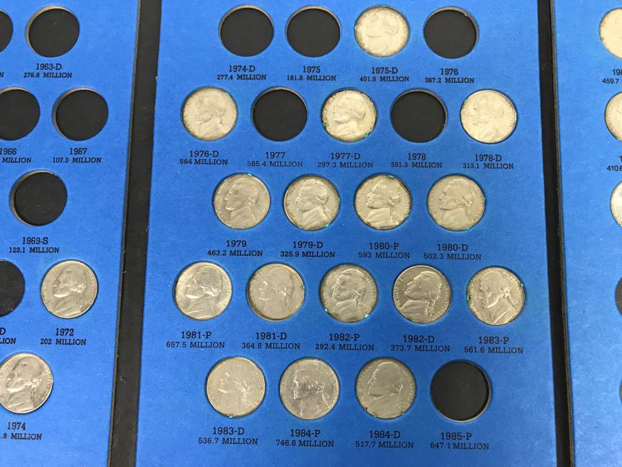 Whitman Coin Folders Of Washington Quarters, Lincoln Memorial Cents And Jefferson Nickels - See Photos For Coins [Photo 9]