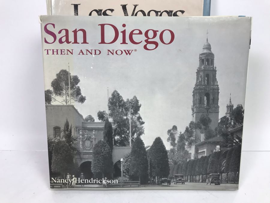 Wooden And Embossed Copper Art Deco Bookends With Book Lot: Man & Yosemite, San Diego Then And Now, Las Vegas Through The Generations, Pacific Coastal Liners, Ghost Towns Of The West And More [Photo 13]