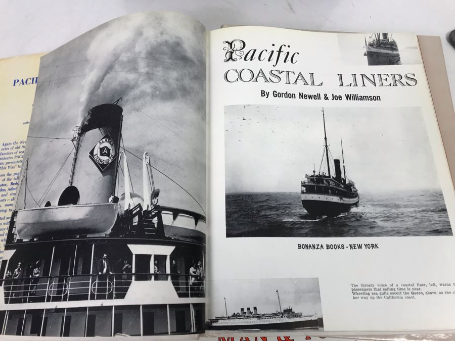 Wooden And Embossed Copper Art Deco Bookends With Book Lot: Man & Yosemite, San Diego Then And Now, Las Vegas Through The Generations, Pacific Coastal Liners, Ghost Towns Of The West And More [Photo 20]