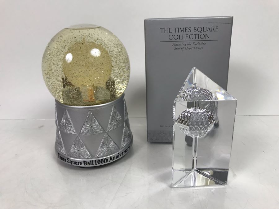 Waterford Times Square Ball 100th Anniversay Snow Globe Holiday Heirlooms Music Box And The Times Square Collection Star Of Hope Design With Box [Photo 5]