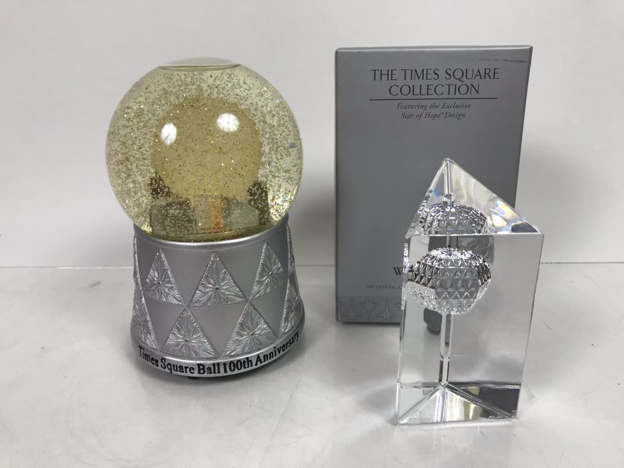 Waterford Times Square Ball 100th Anniversay Snow Globe Holiday Heirlooms Music Box And The Times Square Collection Star Of Hope Design With Box [Photo 4]