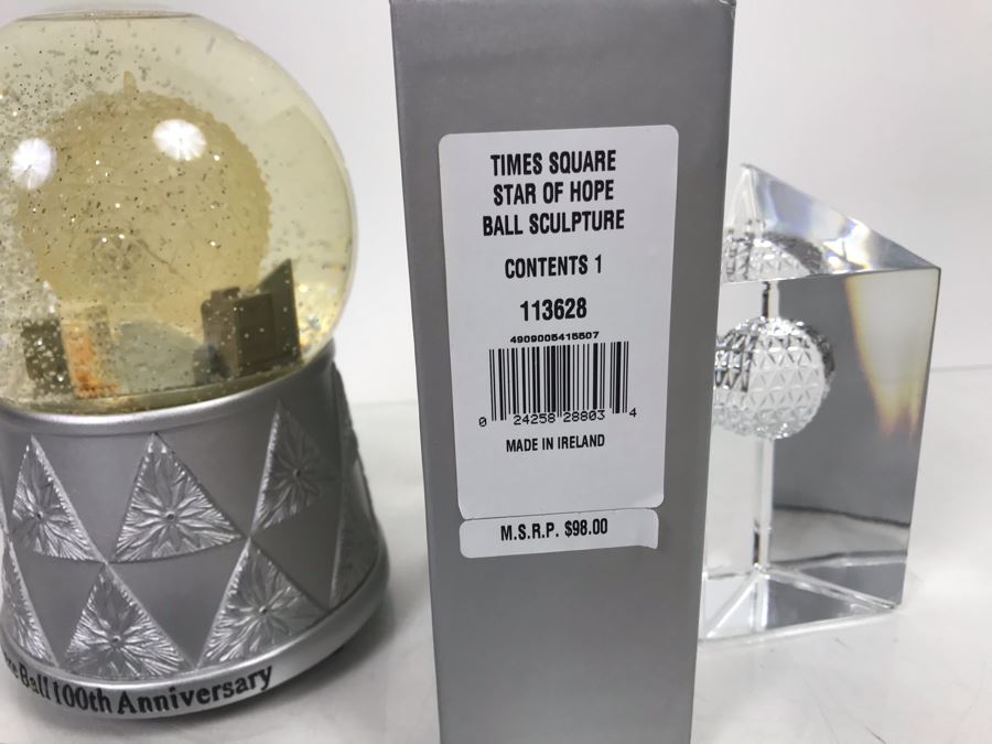 Waterford Times Square Ball 100th Anniversay Snow Globe Holiday Heirlooms Music Box And The Times Square Collection Star Of Hope Design With Box [Photo 7]