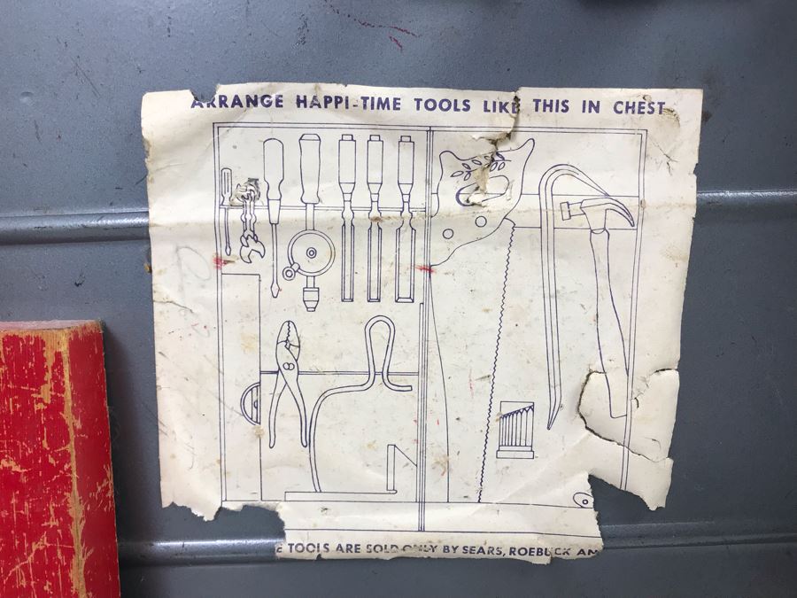 Vintage Sears, Roebuck And CO Happi Time Kids Tools Set With Metal Tool Box [Photo 9]