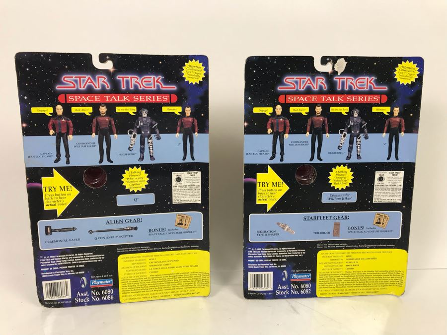 (2) Star Trek Space Talk Series Action Figures On Cards [Photo 8]