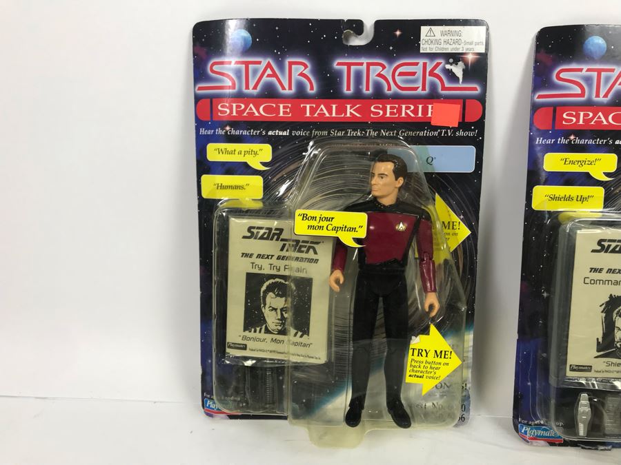 (2) Star Trek Space Talk Series Action Figures On Cards [Photo 2]