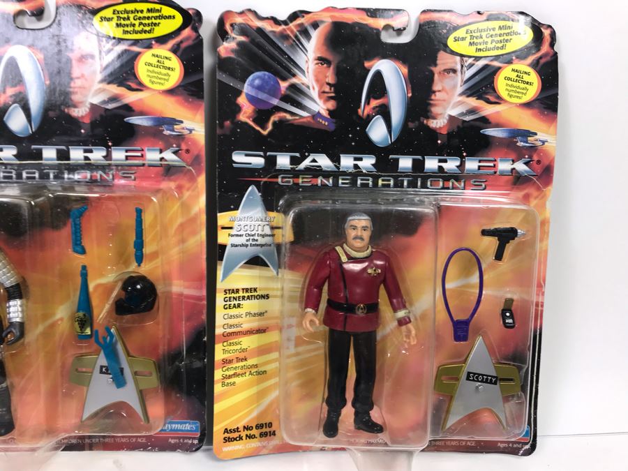 (4) Star Trek Generations Action Figures On Cards [Photo 5]