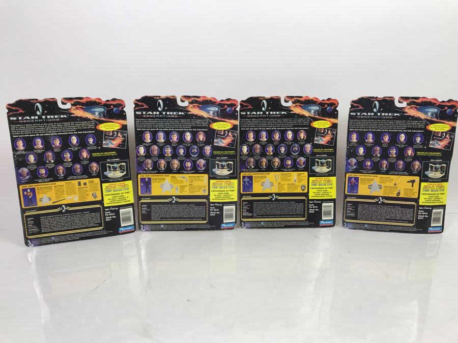 (4) Star Trek Generations Action Figures On Cards [Photo 6]
