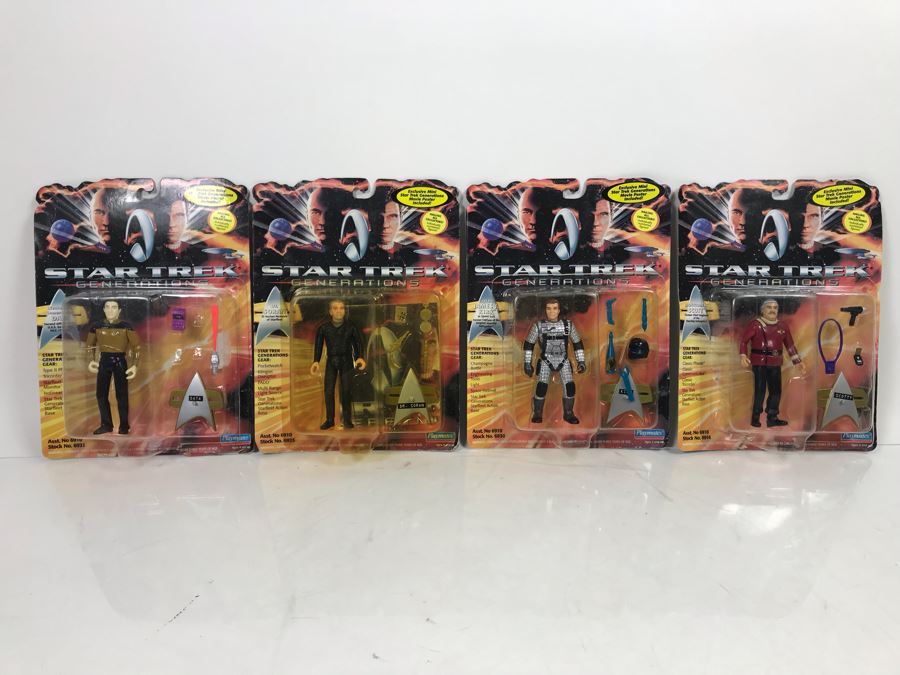 (4) Star Trek Generations Action Figures On Cards [Photo 1]
