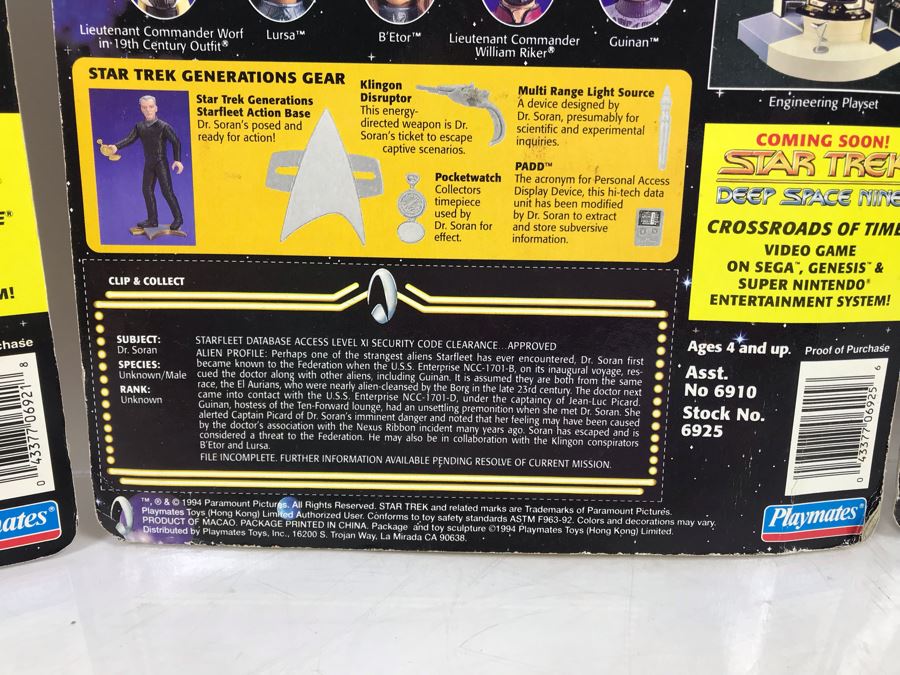 (4) Star Trek Generations Action Figures On Cards [Photo 8]