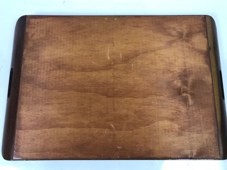 Stunning Rio De Janeiro Inlaid Buttery Glass And Wooden Handled Tray 20' X 13' [Photo 6]