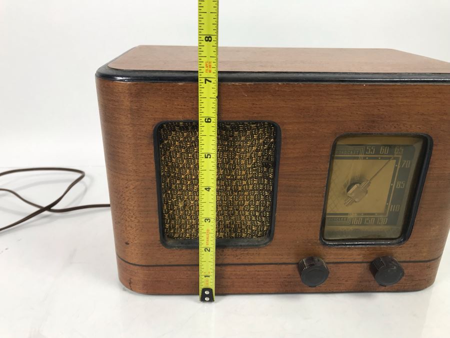 Vintage General Electric Art Deco Wooden Case Tube Radio Untested 11.5' X 7' [Photo 10]