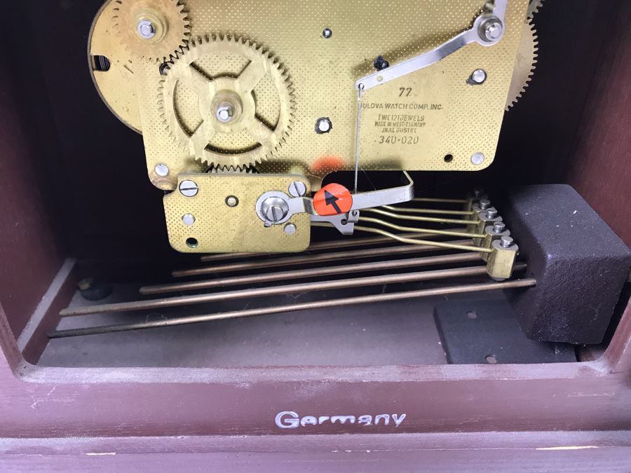Bulova Watch Company Mantle Clock 340-020 Made In West Germany 13'H X 10'W [Photo 16]