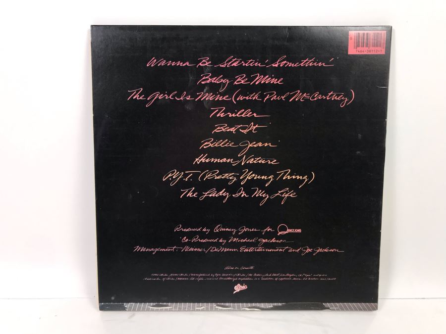 Michael Jackson Thriller Vinyl Record With Original Inner Sleeve Michael Jackson Artwork [Photo 3]