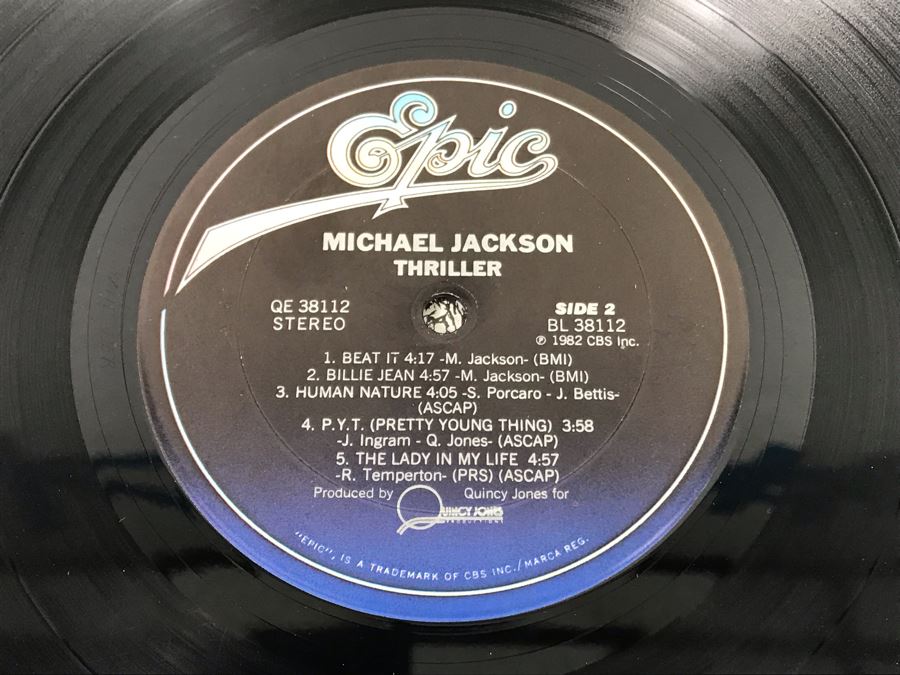 Michael Jackson Thriller Vinyl Record With Original Inner Michael Jackson Artwork
