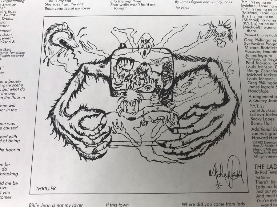 Michael Jackson Thriller Vinyl Record With Original Inner Sleeve Michael Jackson Artwork [Photo 7]