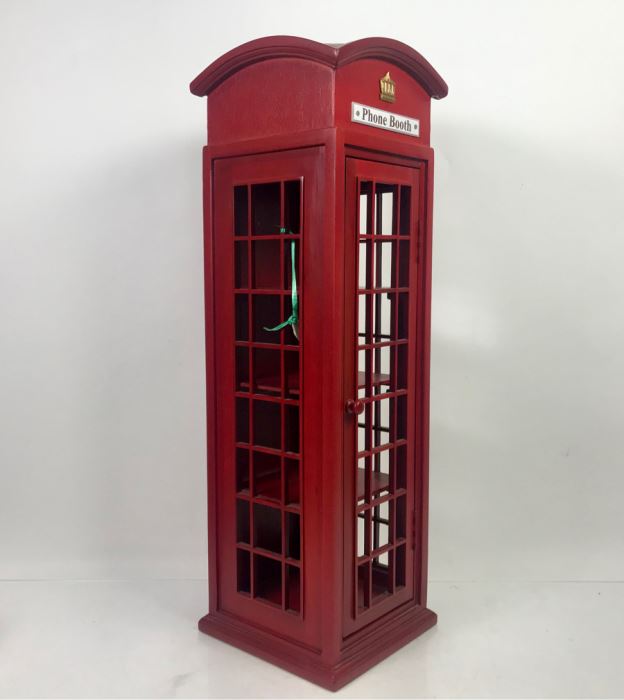 Wooden English Irish Phone Booth Curio Cabinet Shelving 8.5'W X 8.5'D X 28'H [Photo 2]