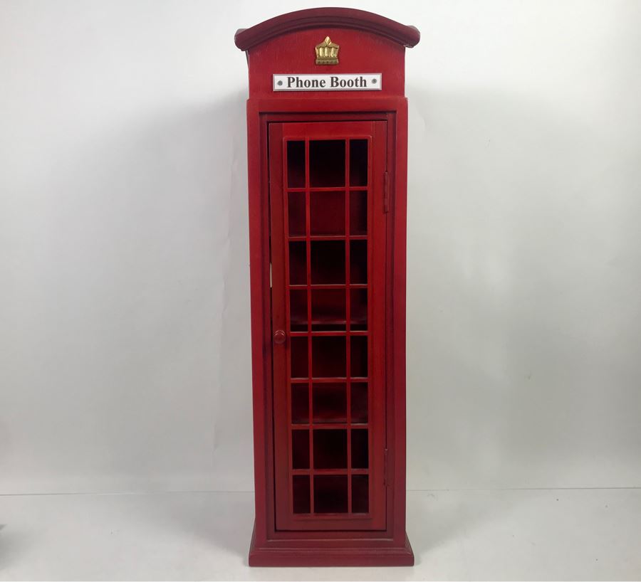 Wooden English Irish Phone Booth Curio Cabinet Shelving 8.5'W X 8.5'D X 28'H [Photo 3]