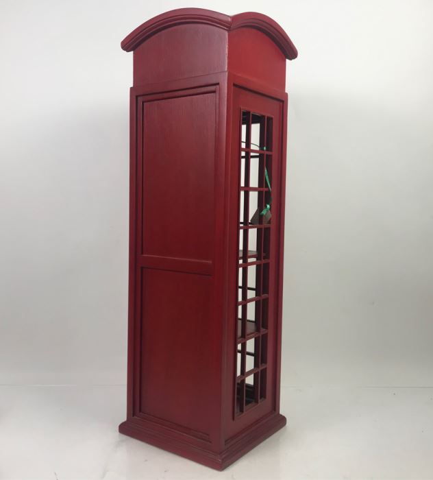 Wooden English Irish Phone Booth Curio Cabinet Shelving 8.5'W X 8.5'D X 28'H [Photo 5]