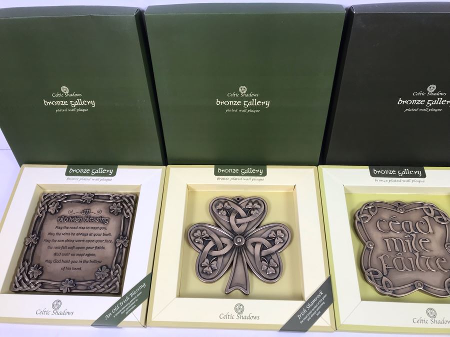 (4) New Celtic Shadows Bronze Gallery Plated Wall Plaques Retails $196 [Photo 2]
