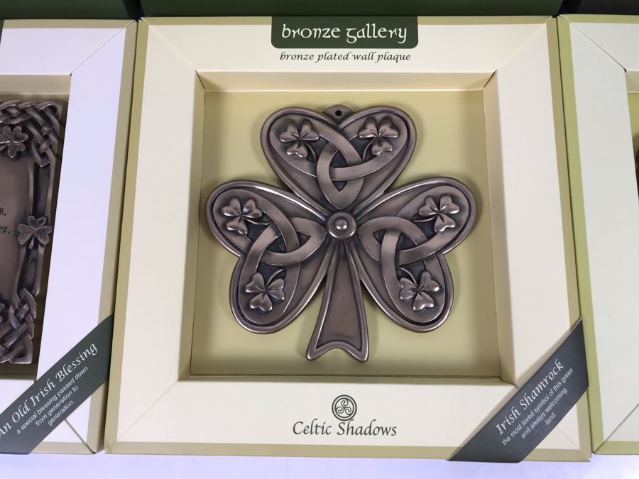 (4) New Celtic Shadows Bronze Gallery Plated Wall Plaques Retails $196 [Photo 3]