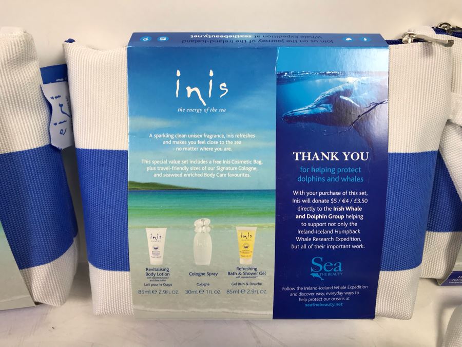 (8) New Inis The Energy Of The Sea Limited Edition Signature Sets With Travel Bag: Cologne, Bath Gel And Lotion Retails $312 [Photo 4]
