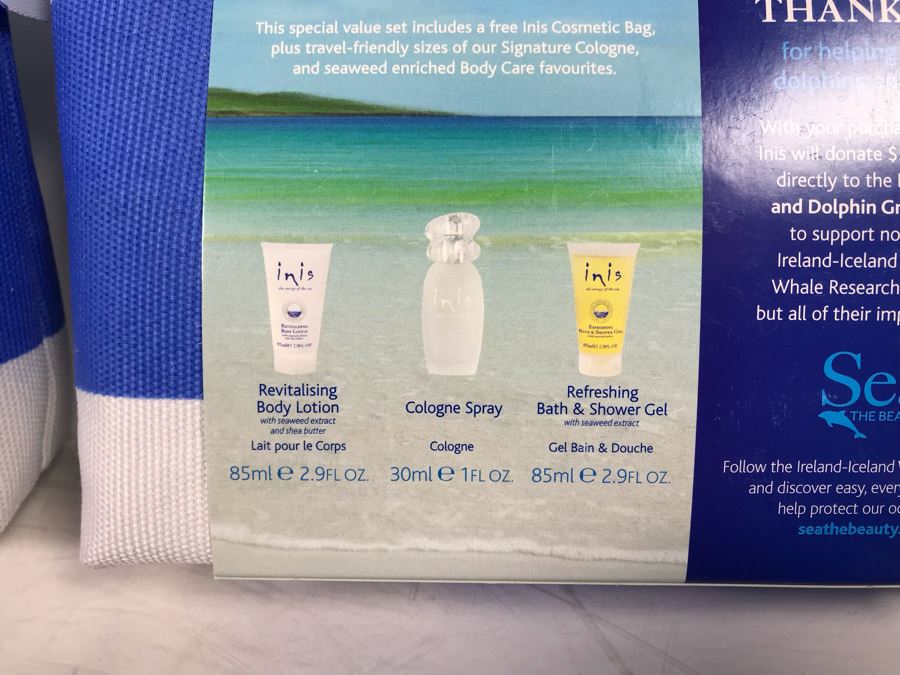 (8) New Inis The Energy Of The Sea Limited Edition Signature Sets With Travel Bag: Cologne, Bath Gel And Lotion Retails $312 [Photo 5]