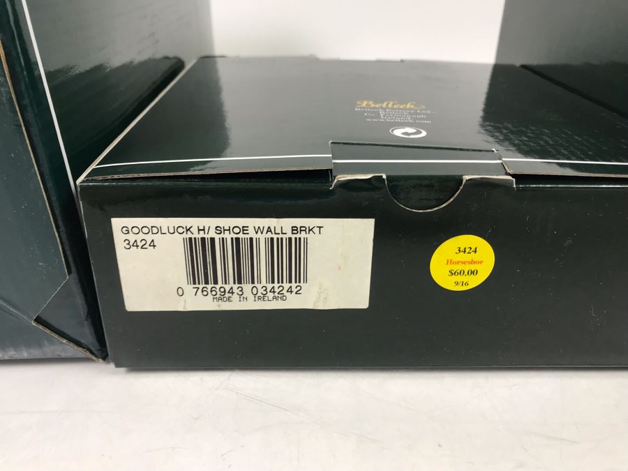 New Beleek Fine Parian China Lot With Harp Teapot, Good Luck Horseshoe, Claddagh 2 Piece Mug Set And Mug Retails $275 [Photo 15]