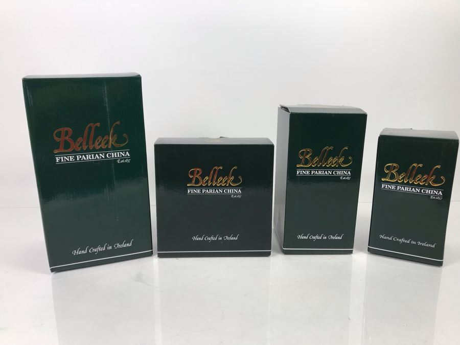 New Beleek Fine Parian China Lot With Harp Teapot, Good Luck Horseshoe, Claddagh 2 Piece Mug Set And Mug Retails $275 [Photo 12]