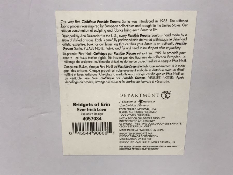 New Department 56 Bridgets Of Erin Ever Irish Love 4057034 Mr. & Mrs. Santa Retails $99 [Photo 7]