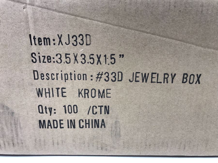 Box Of 100 New Jewelry Boxes 3.5 X 3.5 X 1.5 White Krome XJ33D Retails $46 [Photo 3]
