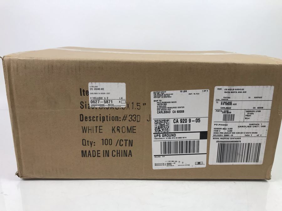 Box Of 100 New Jewelry Boxes 3.5 X 3.5 X 1.5 White Krome XJ33D Retails $46 [Photo 2]